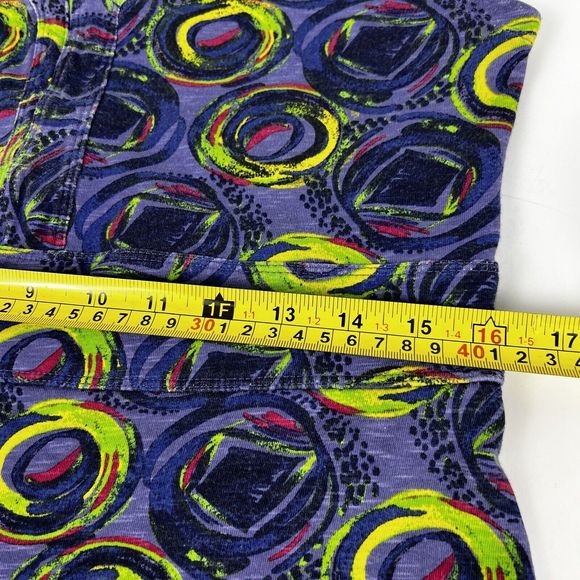 Rei Tank Dress Sz M Indigo Abstract Swirls Knee Length Fit & Flare Stretch - Picture 9 of 13